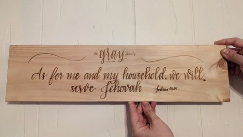 As for me and my household, we will serve Jehovah - Personalized with family name
