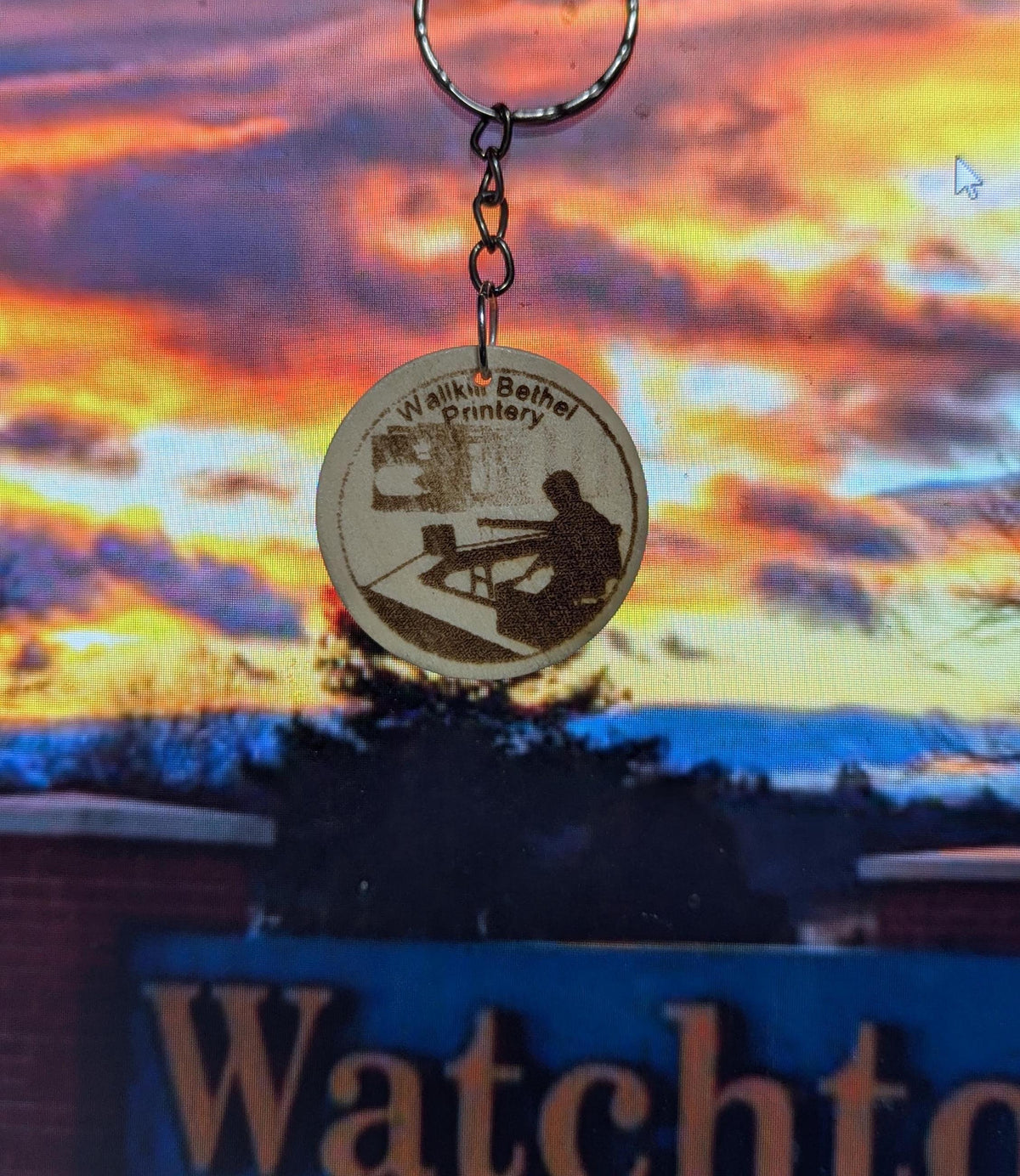 3-PACK Wallkill Bethel Natural Wood Keychain\Fridge Magnet\Pin (Watchtower Farms)