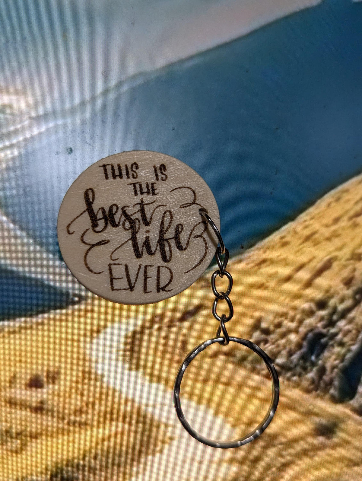 3-PACK "This Is The Best Life Ever" - Natural Wood Keychain\Fridge Magnet\Pin