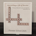Pioneer School Gift for JW, Customizable Scrabble Art, Theocratic Scripture Frame, Jehovah's Witness Keepsake