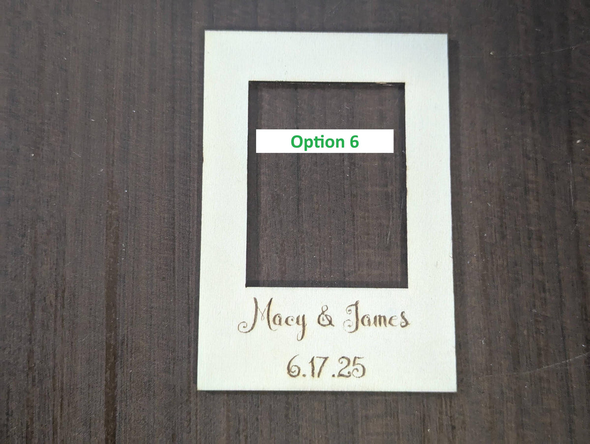 Personalized Mini Photo Frame Magnet: Custom Engraved Baltic Birch Wedding Favor