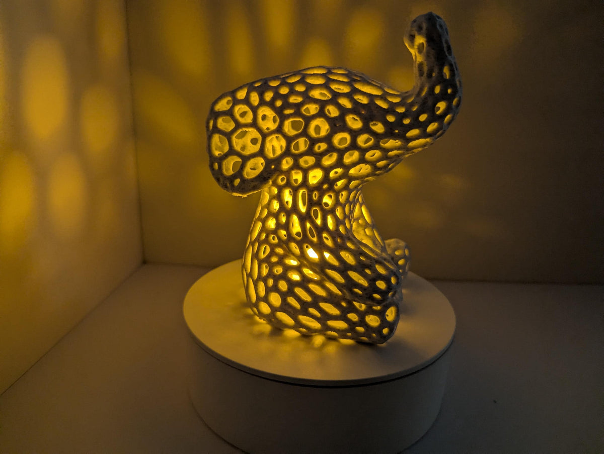 Voronoi Elephant Accent Lamp: Modern Nursery Decor, Whimsical Desk Lamp, shown in listing image 6 with additional visible details or options.