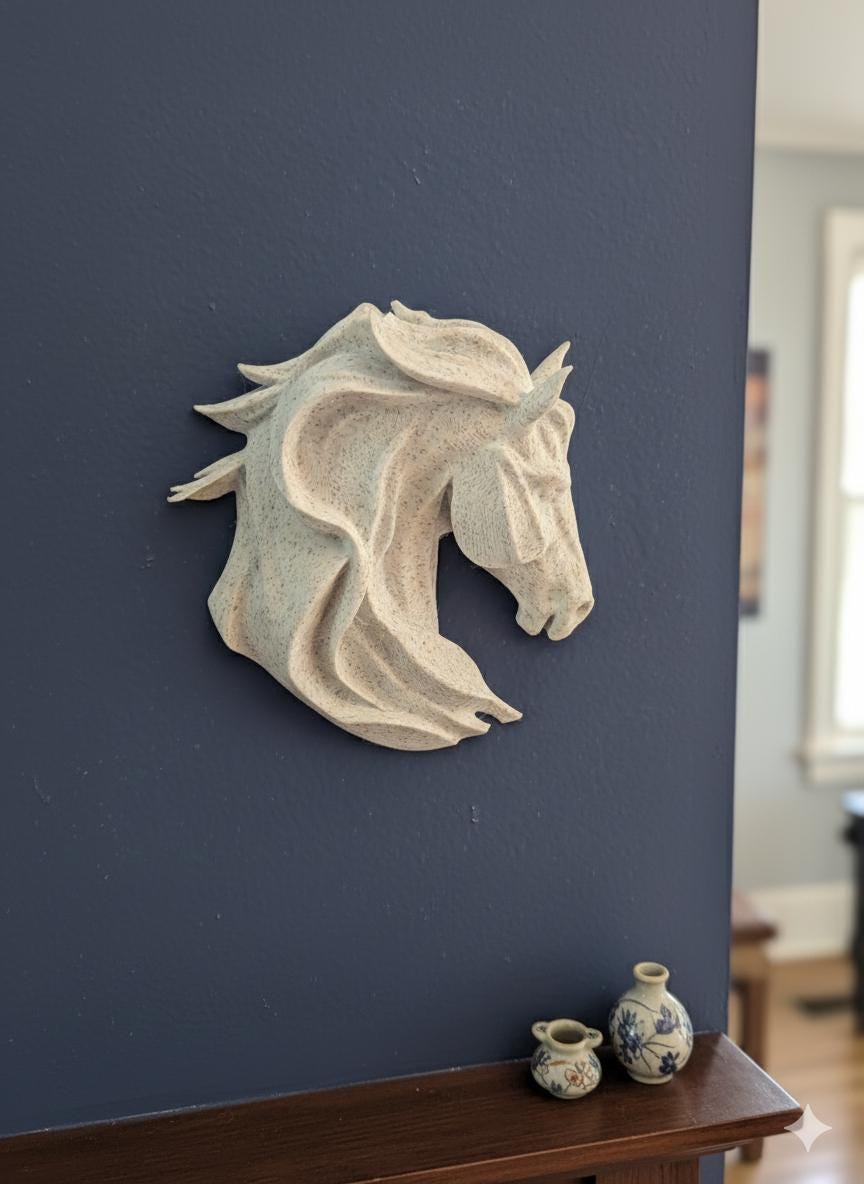 Horse Head Wall Art: Modern Farmhouse Decor, shown in the main close-up listing view with its overall design visible.