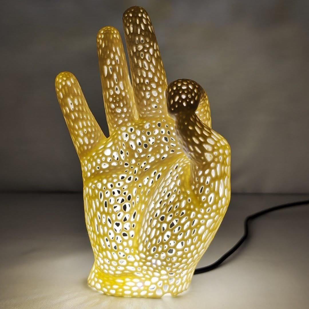 Hand Sculpture Lamp, OK Sign & Zen Mudra, 5" or 12", shown in the main close-up listing view with its overall design visible.