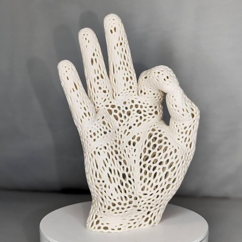 Hand Sculpture Lamp, OK Sign & Zen Mudra, 5" or 12", shown in listing image 5 with additional visible details or options.