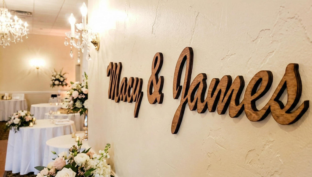 Custom Wood Wall Letters, Personalized Name Sign, Wedding Backdrop Decor, Business Signage & Office Decor, shown in the main close-up listing view with its overall design visible.