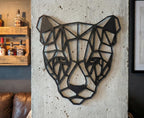 Geometric Panther Wall Art: 1/2" thick relief art, multiple colors, ready to hang, shown in the main close-up listing view with its overall design visible.