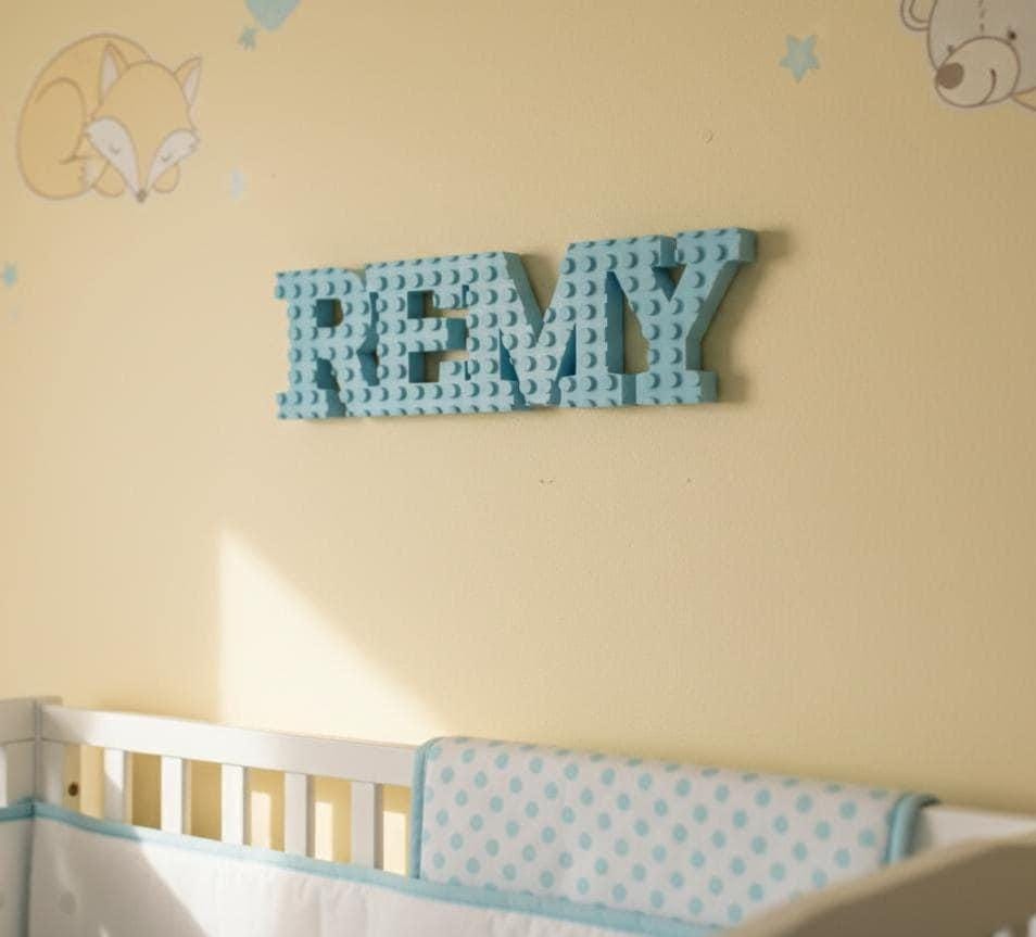 Bricks Name Sign: Building brick Compatible Wall Sign with keychain!, shown in an additional close-up listing view with visible shape and details.