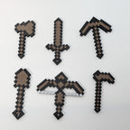 Pixel Tool Keychain Set (5 Pack) – Gamer Gift – Diamond / Gold / Iron Style – Pixel Weapon Keychains – Optional, shown in another listing view highlighting visible design details.