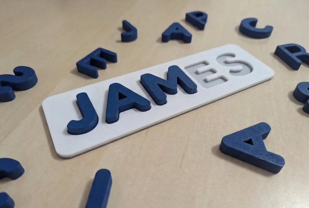 Personalized Name Puzzle, Custom Toddler Learning Toy, Eco-Friendly Educational Decor (Plant-Based Plastic), shown in another listing view highlighting visible design details.