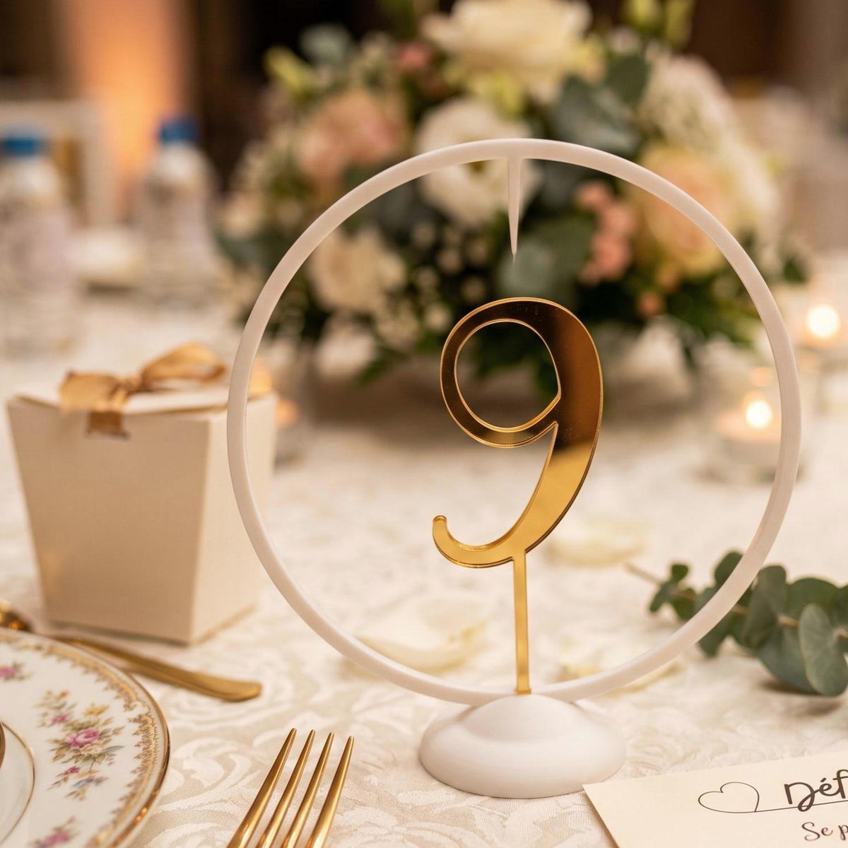 Modern Minimalist Floating Hoop Table Numbers, shown in an additional close-up listing view with visible shape and details.