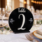 Elegant Arch Rose Table Numbers, Minimalist Botanical Event Decor, shown in the main close-up listing view with its overall design visible.