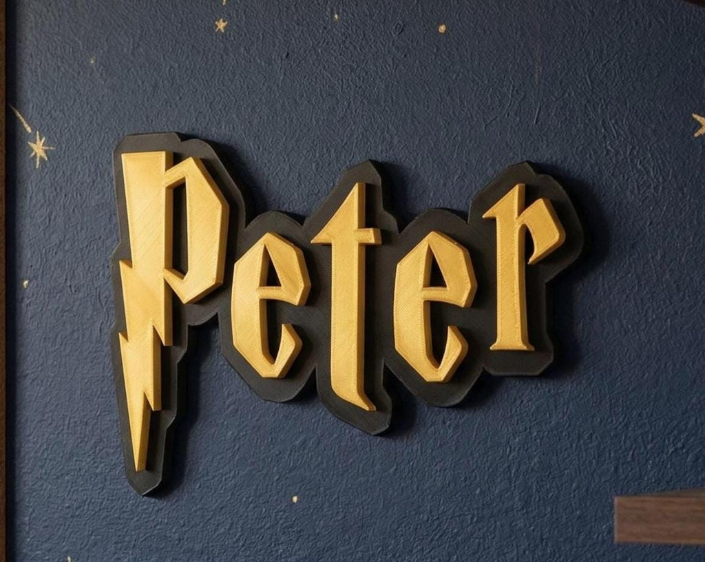 Personalized Lightning Style Wall Decor, Multiple Sizes & Keychain, shown in the main close-up listing view with its overall design visible.