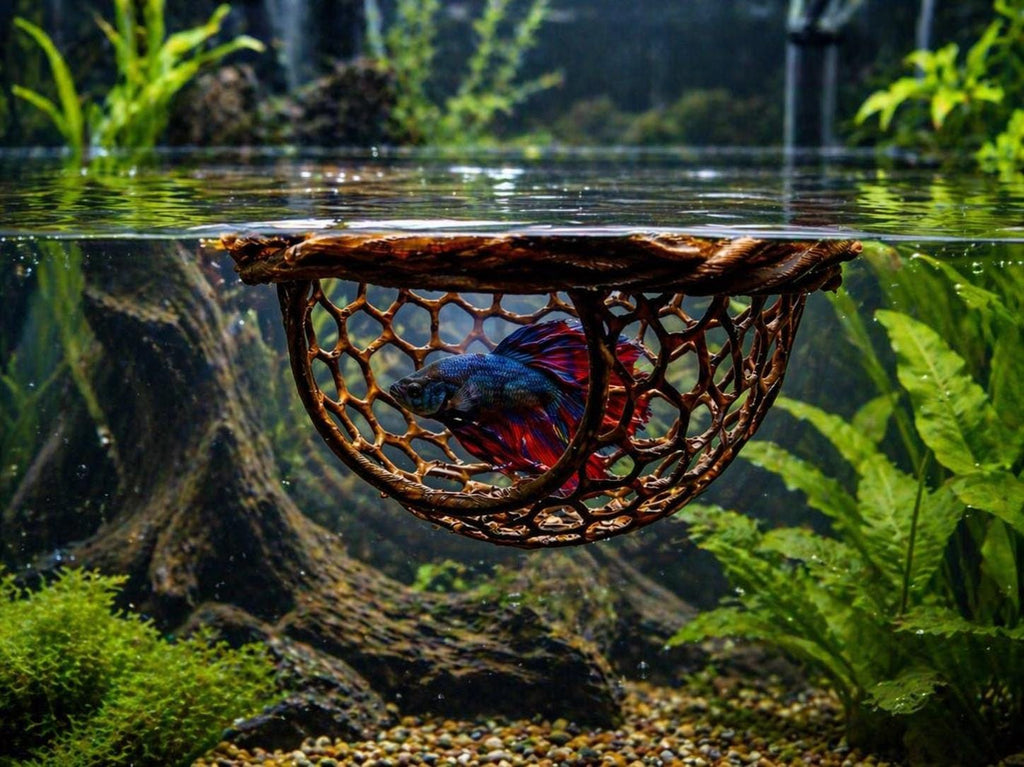 Floating Aquarium Hideout Bowl – Fish Resting Cave (3"–12")