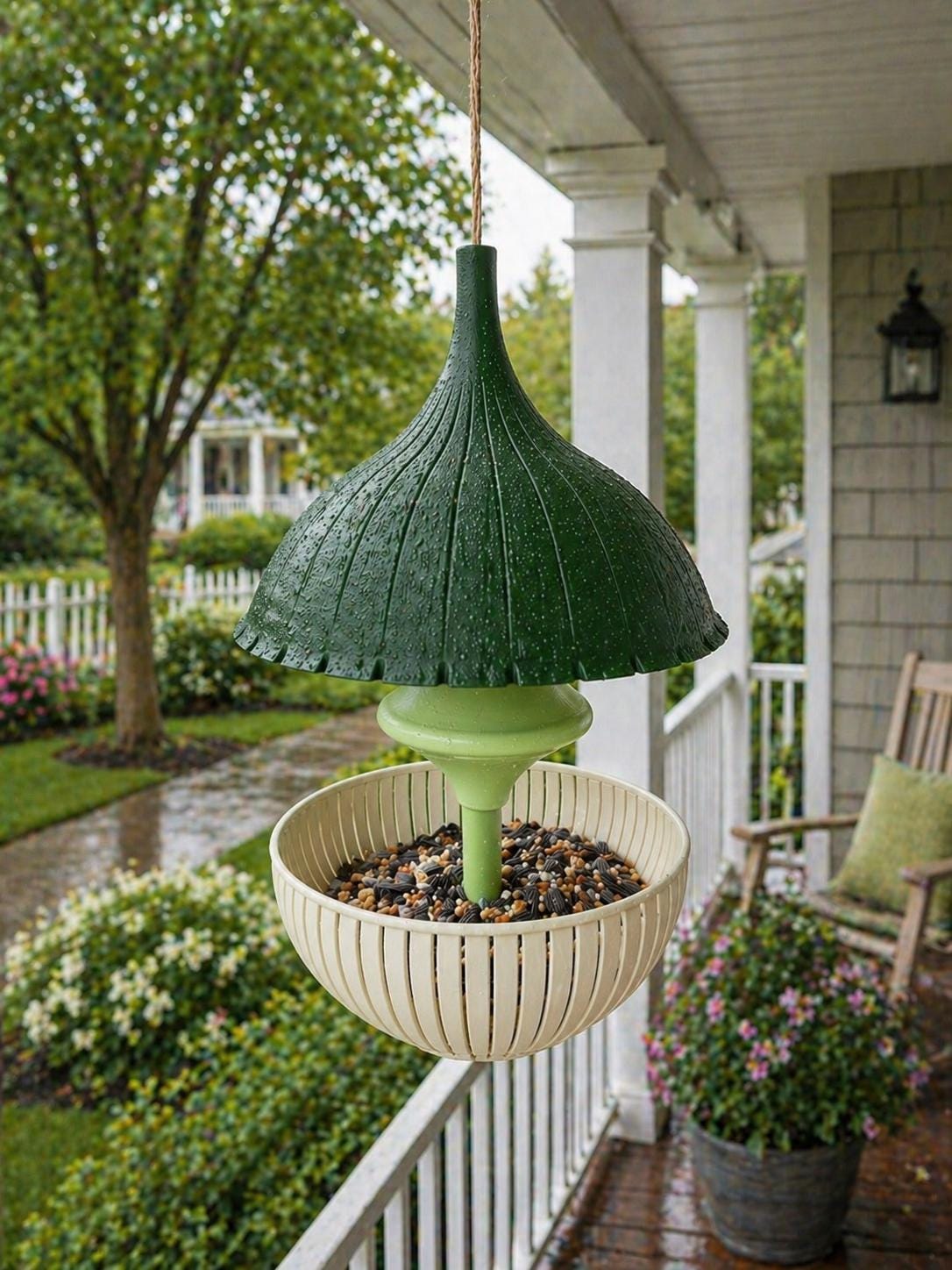 Modern Hanging Bird Feeder, Decorative Garden Outdoor Porch Backyard Feeder, shown in listing image 4 with additional visible details or options.