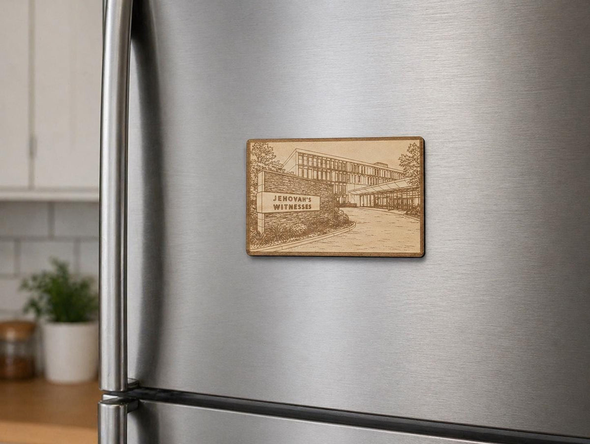 Britain Branch of Jehovah's Witnesses Magnet\Plaque, Bethel Souvenir, shown in the main close-up listing view with its overall design visible.