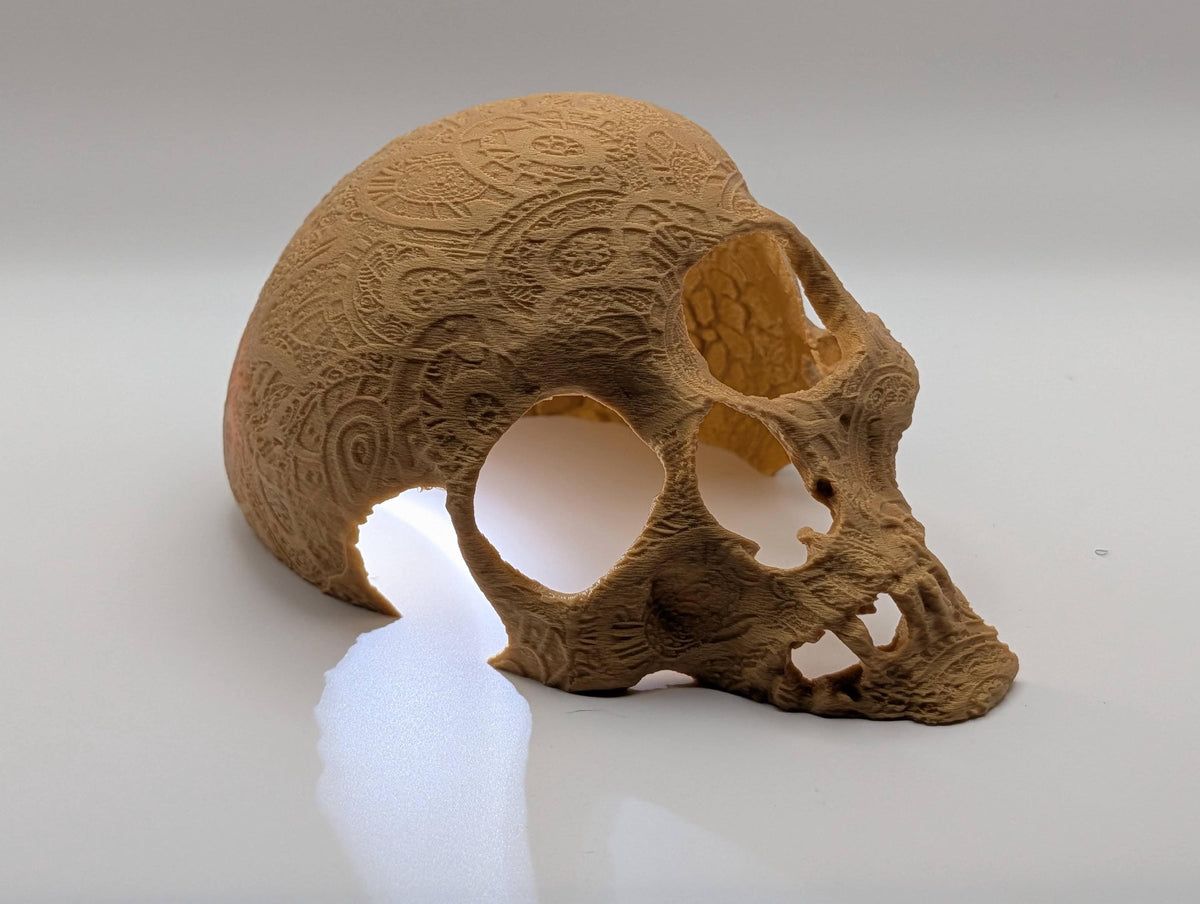 Decorative Skull Terrarium Hide 6" – Reptile & Spider Enclosure Decor – Textured Skull Cave – Modern Habitat Accent