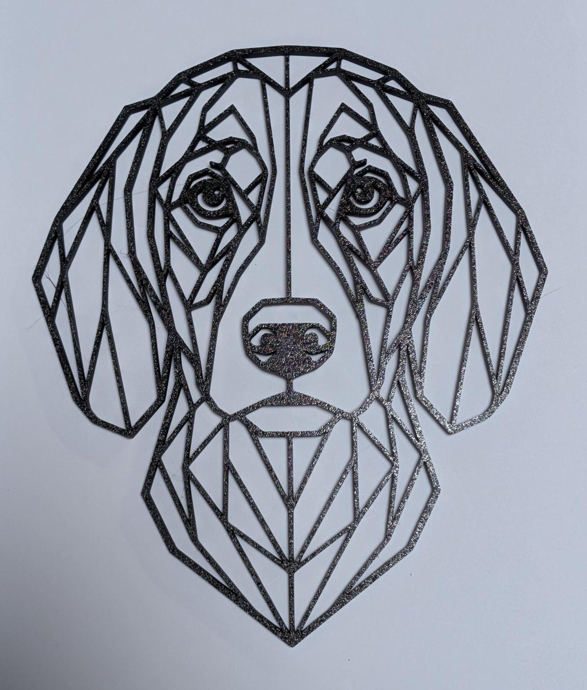 Geometric Beagle Wall Art: 1/2" thick relief art, multiple colors, ready to hang, shown in listing image 4 with additional visible details or options.