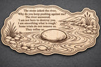 Additional view of River Stone Birch Plaque Inspirational Refinement Wall Art, showing the natural birch grain and engraved artwork.