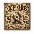 XP Orb Fantasy Wall Art, Birch Wood Game Room Sign, Level Up Decor, shown in the main close-up listing view with its overall design visible.