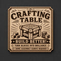 Wood Crafting Table Sign, Birch Game Room Decor, shown in the main close-up listing view with its overall design visible.
