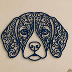 Close-up of Beagle filigree wall art in Brown in a contrasting room