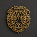 Close-up of Lion Head filigree wall art in Gold in a contrasting room