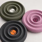 Close-up grouping of Moss and Stone, Sakura Dusk, and Charcoal Citrus colorways