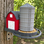 Classic Farm Meadowridge Granary feeder with Red barn, White trim, Gray silo, and Dark Gray structure