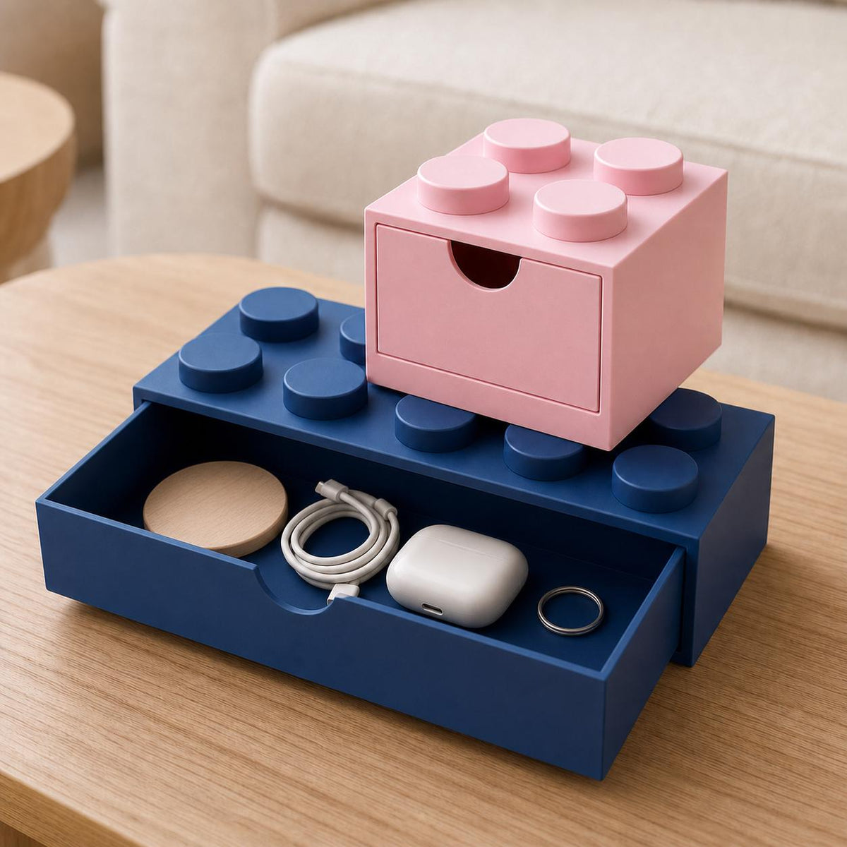 Building Block Storage Drawers, stackable Stackable Desk Organizer, Craft and Jewelry Storage, shown in the main close-up listing view with its overall design visible.
