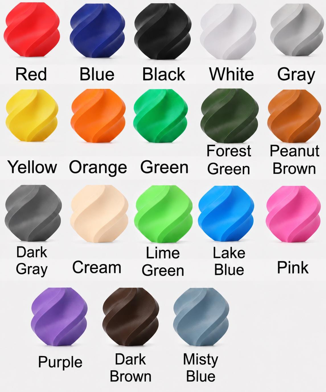 Available wall sculpture colors
