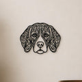 Close-up of Beagle filigree wall art in black at accurate 12-inch scale