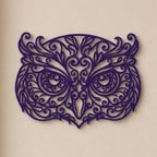Close-up of Owl filigree wall art in Bronze in a contrasting room
