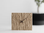 Barkhaven sculptural table clock in Desert Tan with Dark Chocolate hands