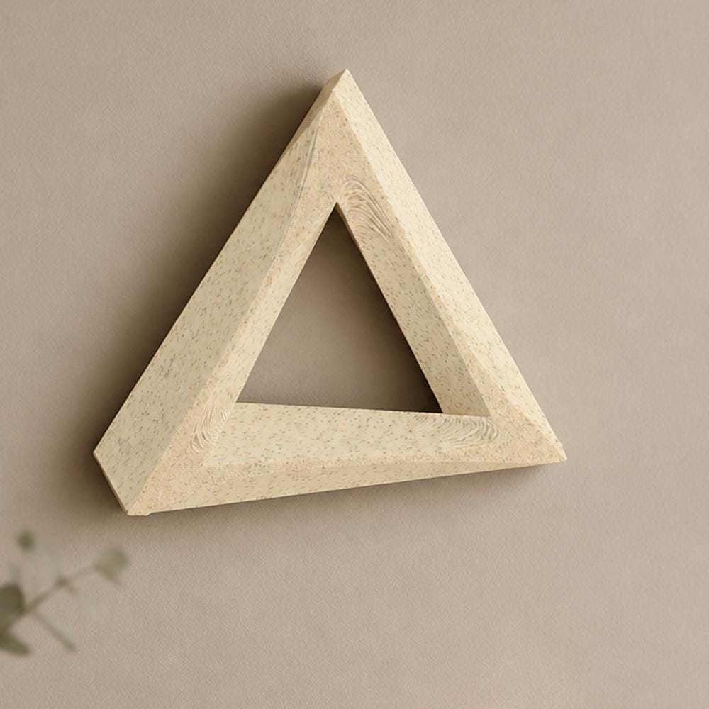 EndlessCorner Illusion Sculpture in charcoal mounted close-up on a modern home-office wall from its primary viewing angle.