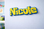 Cartoon "Sponge" Style Name Sign for Kids Room Door Wall Decor, shown in the main close-up listing view with its overall design visible.